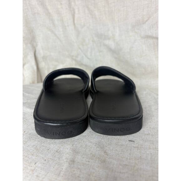 Vince Olina Black Slide Leather Sandals Size 10 EU 40 - Picture 7 of 10
